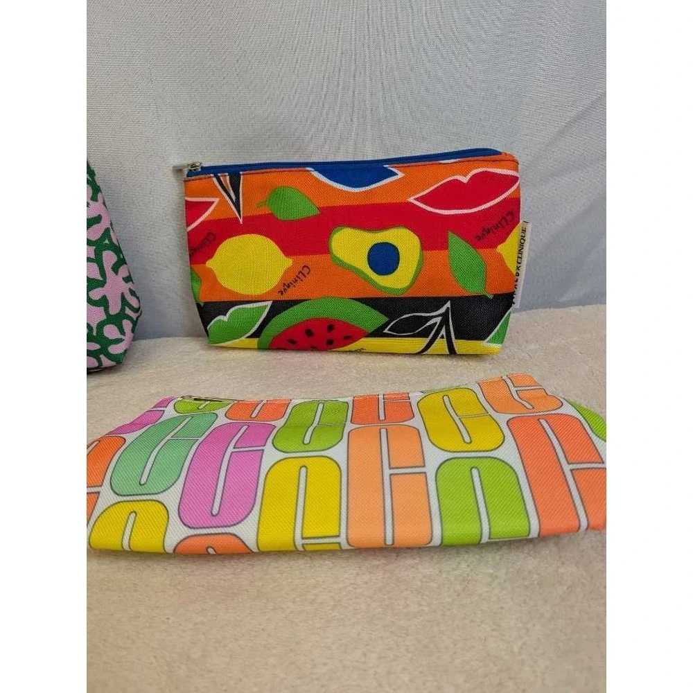Lot 4 Clinique‎  Makeup Bags Pouches Pink Floral Fruit Groovy Marimekko Donald